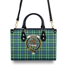 Graham of Montrose Ancient Tartan Crest Leather Handbag