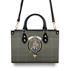 Haig Check Tartan Crest Leather Handbag