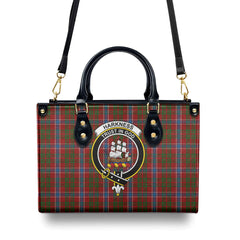 Harkness Dress Tartan Crest Leather Handbag