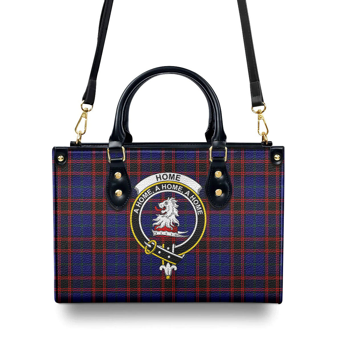 Home Modern Tartan Crest Leather Handbag