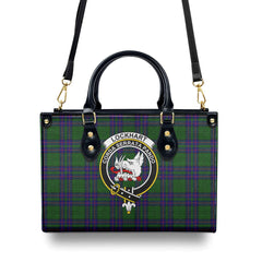 Lockhart Modern Tartan Crest Leather Handbag