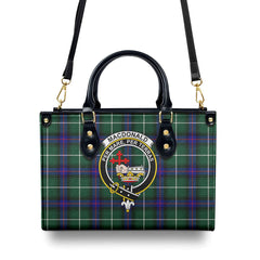 MacDonald of the Isles Hunting Modern Tartan Crest Leather Handbag