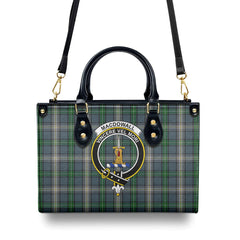 MacDowall Tartan Crest Leather Handbag
