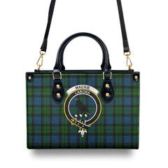 MacKie Tartan Crest Leather Handbag