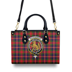 MacPherson Modern Tartan Crest Leather Handbag