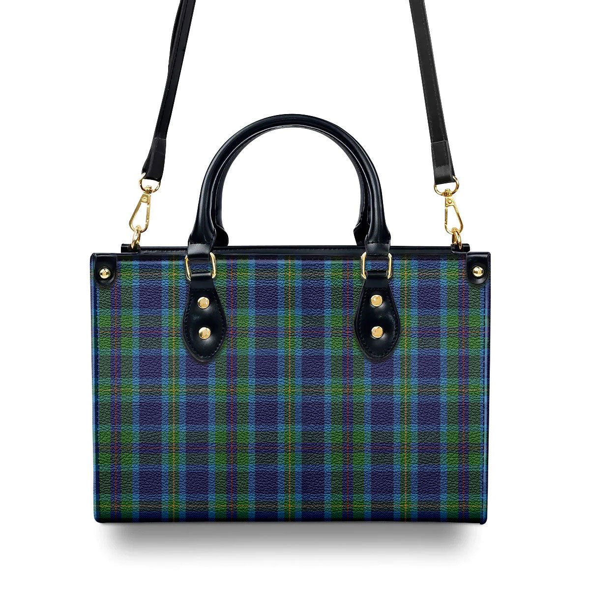 Miller Tartan Crest Leather Handbag