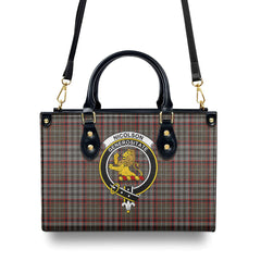 Nicolson Hunting Weathered Tartan Crest Leather Handbag