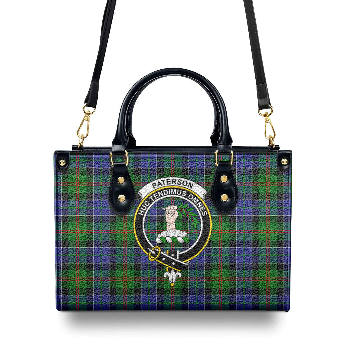 Paterson Tartan Crest Leather Handbag