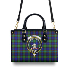 Sempill Modern Tartan Crest Leather Handbag