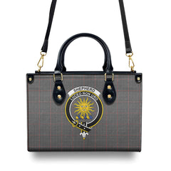 Shepherd Tartan Crest Leather Handbag