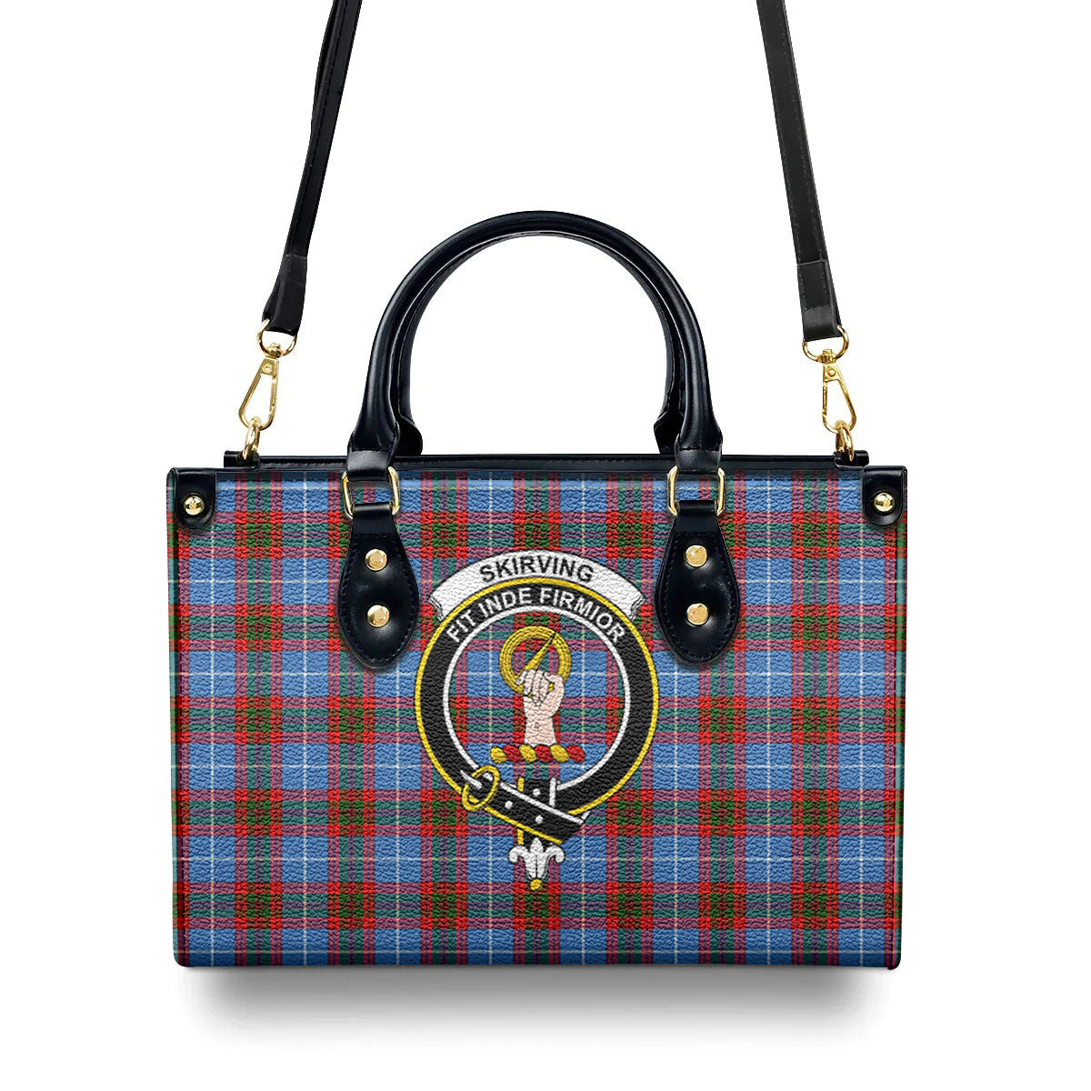 Skirving Tartan Crest Leather Handbag