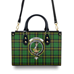 Wallace Hunting Modern Tartan Crest Leather Handbag