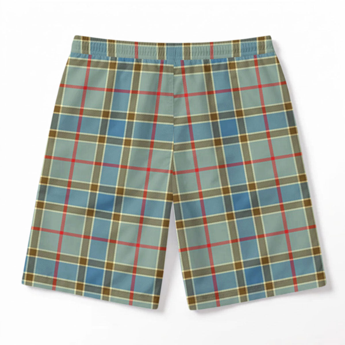 Balfour Blue Tartan Crest Men's Beach Shorts