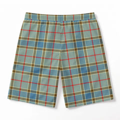 Balfour Blue Tartan Crest Men's Beach Shorts