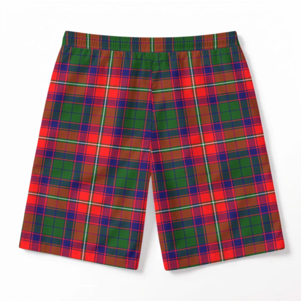 Belshes Tartan Crest Men's Beach Shorts