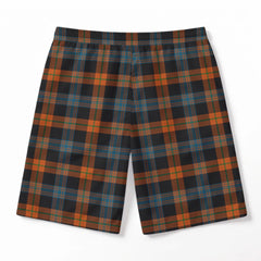Brown Ancient Tartan Crest Men's Beach Shorts