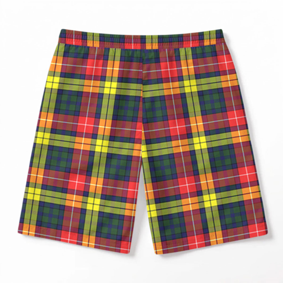 Buchanan Modern Tartan Crest Men's Beach Shorts