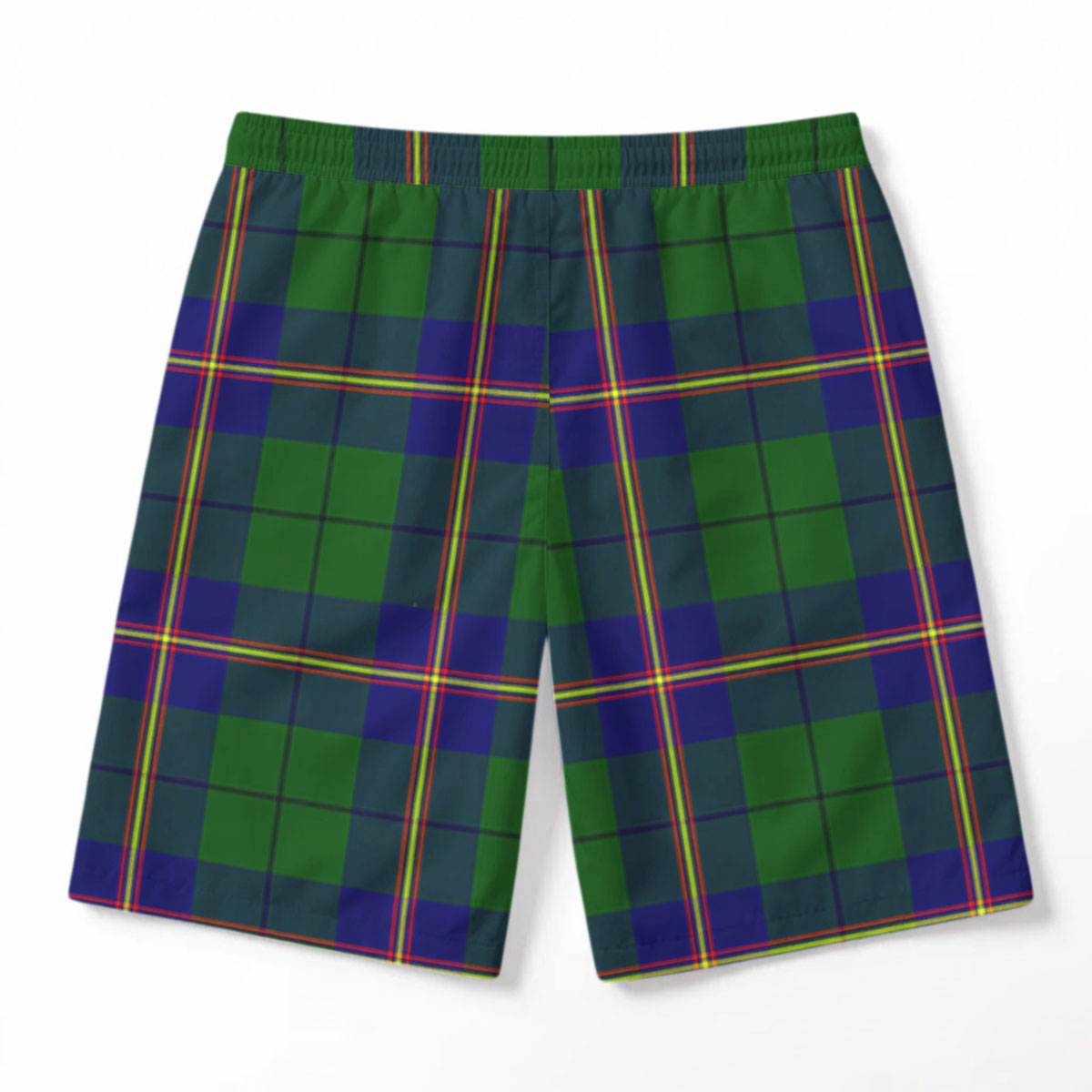 Carmichael Modern Tartan Crest Men's Beach Shorts