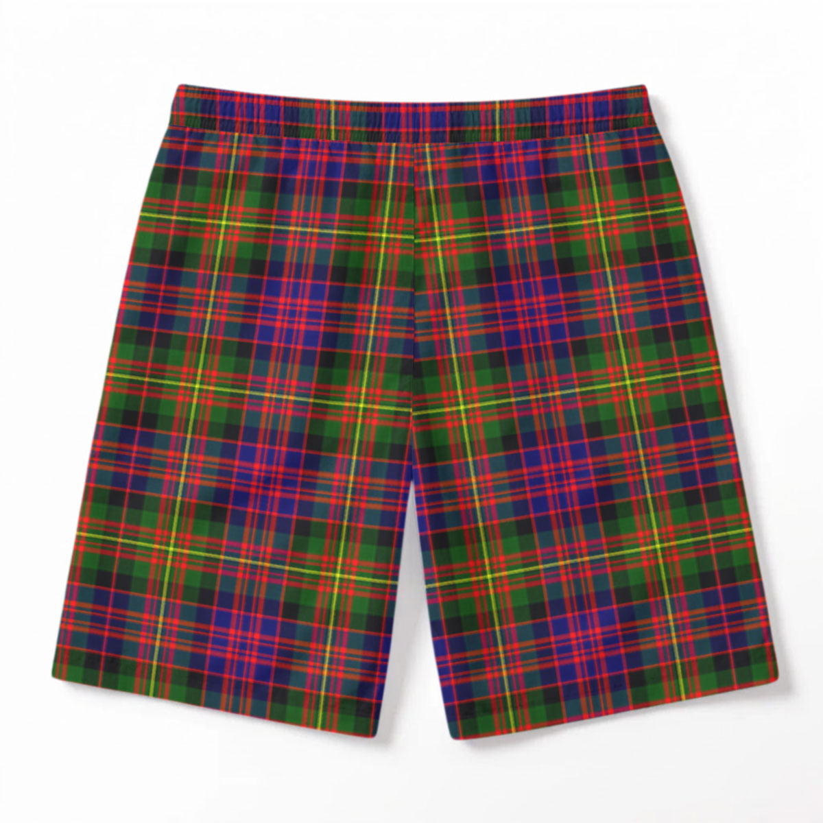 Carnegie Modern Tartan Crest Men's Beach Shorts