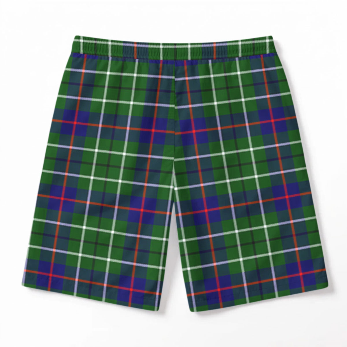 Duncan Modern Tartan Crest Men's Beach Shorts