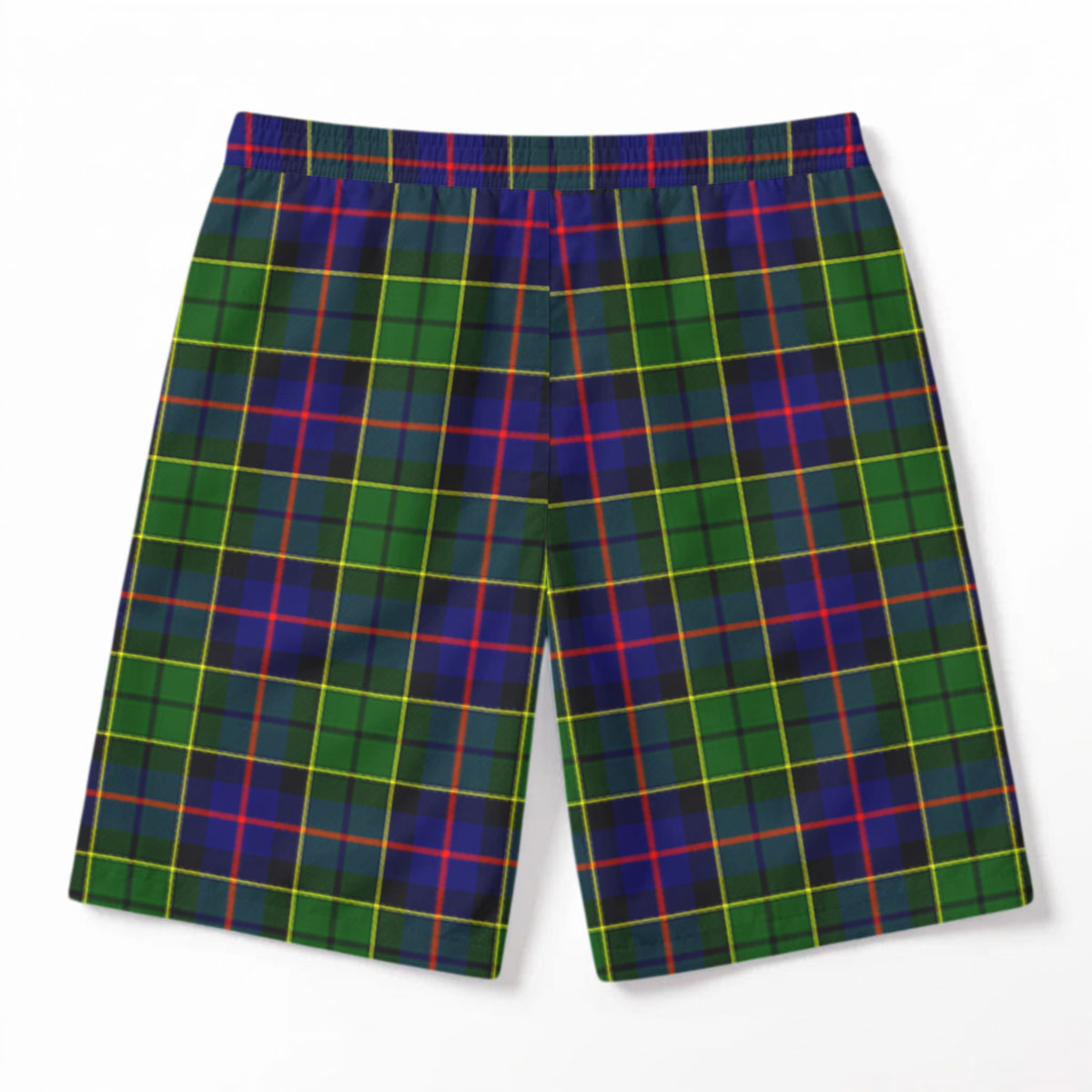 Forsyth Modern Tartan Crest Men's Beach Shorts
