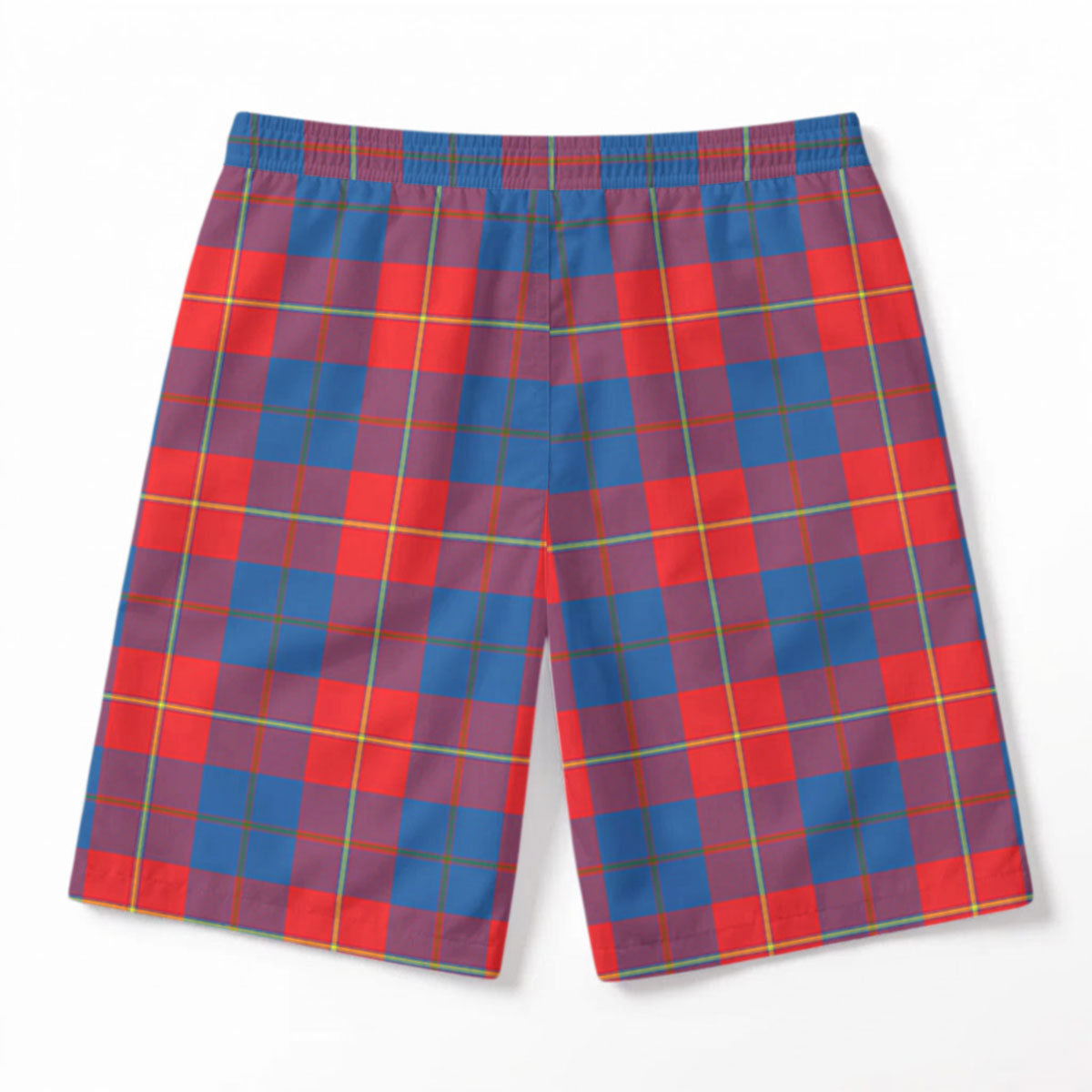 Galloway Red Tartan Crest Men's Beach Shorts