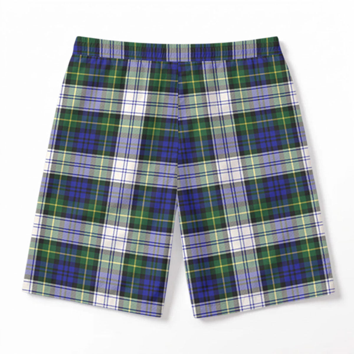 Gordon Dress Modern Tartan Crest Men's Beach Shorts