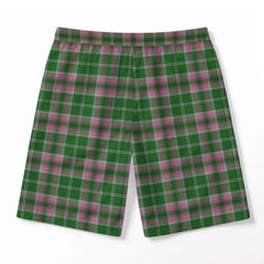 Gray Hunting Tartan Crest Men's Beach Shorts