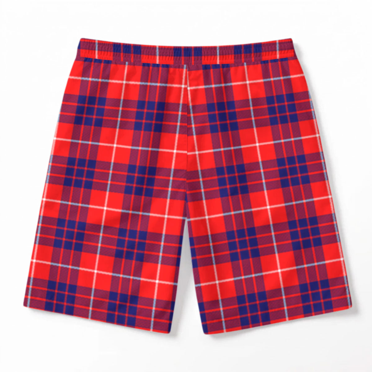 Hamilton Modern Tartan Crest Men's Beach Shorts