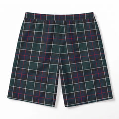 Leslie Hunting Modern Tartan Crest Men's Beach Shorts
