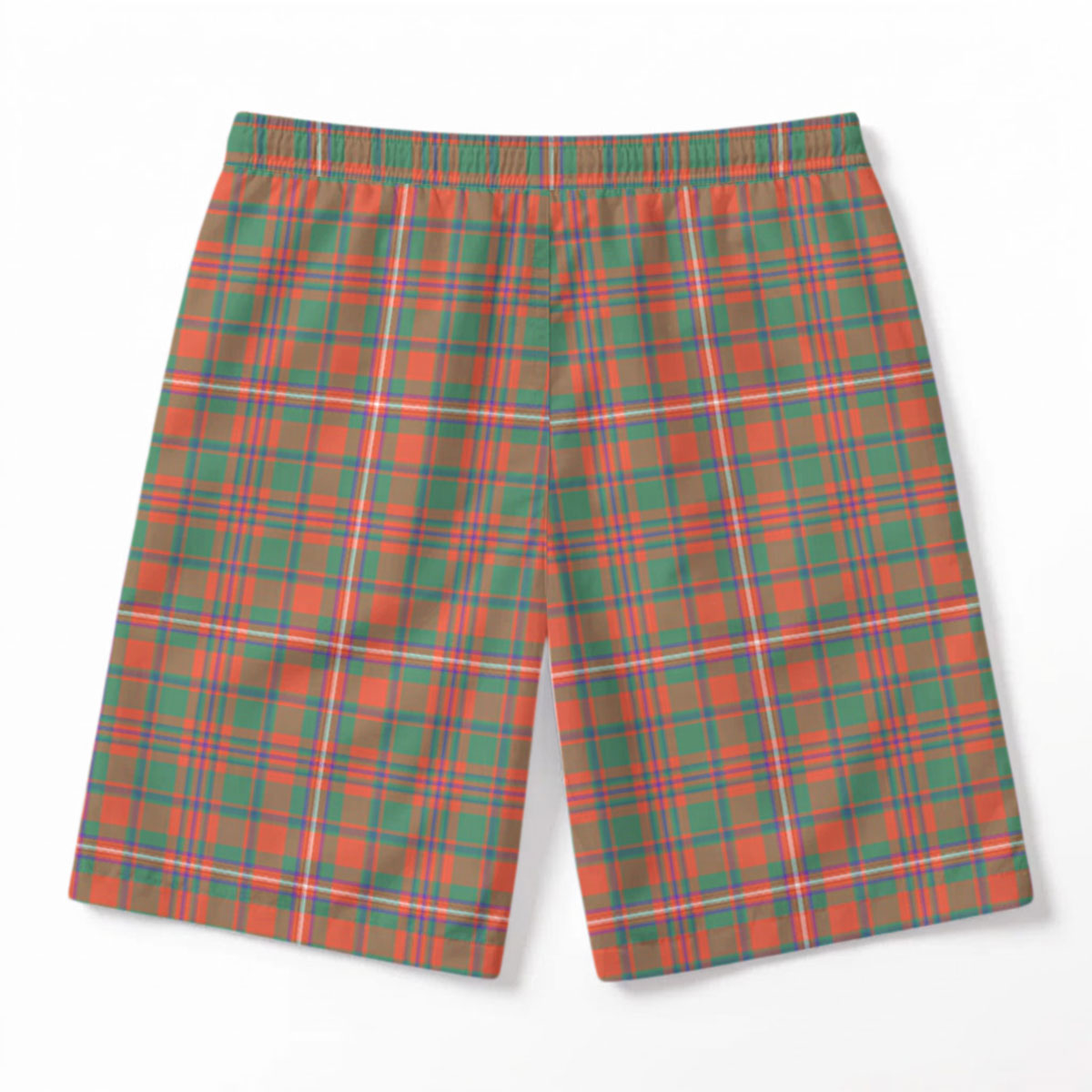 MacKinnon Ancient Tartan Crest Men's Beach Shorts