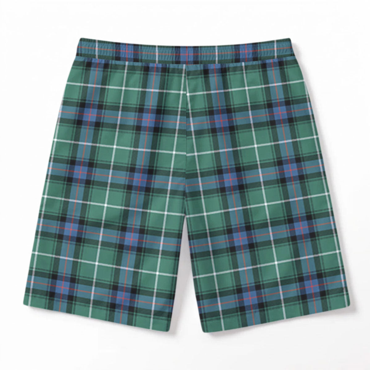 McDonald of the Isles Hunting Ancient Tartan Crest Men's Beach Shorts