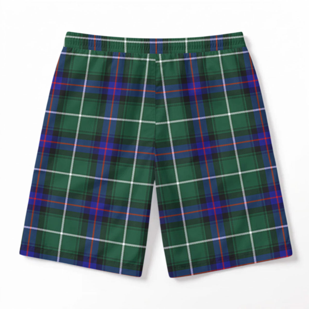McDonald of the Isles Hunting Modern Tartan Crest Men's Beach Shorts
