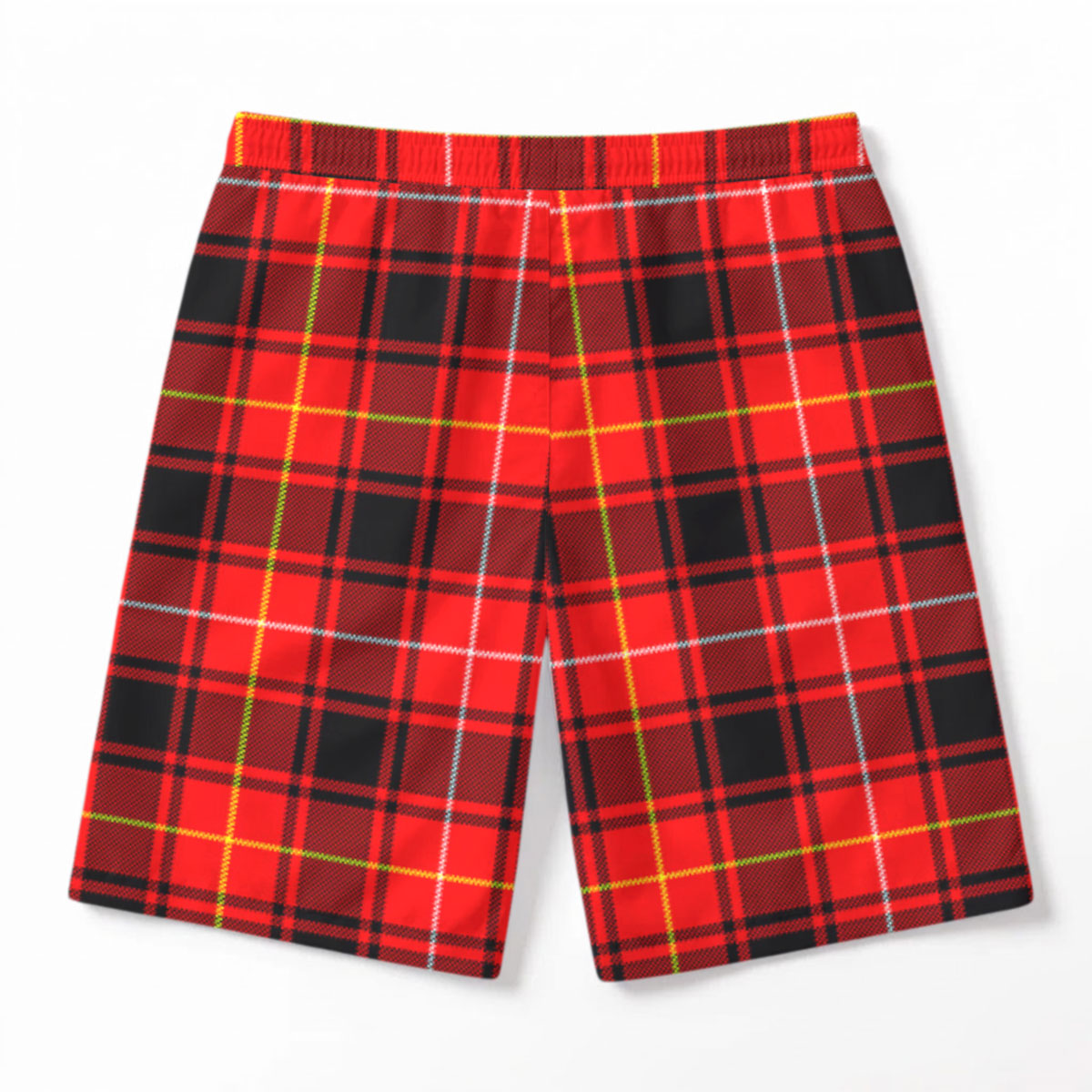 McIver Modern Tartan Crest Men's Beach Shorts