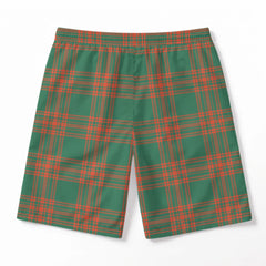 Menzies Green Ancient Tartan Crest Men's Beach Shorts