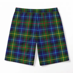 Smith Modern Tartan Crest Men's Beach Shorts