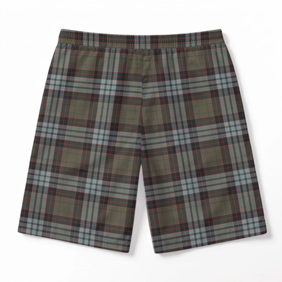 Stewart Old Weathered Tartan Crest Men's Beach Shorts