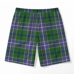 Wishart Hunting Tartan Crest Men's Beach Shorts