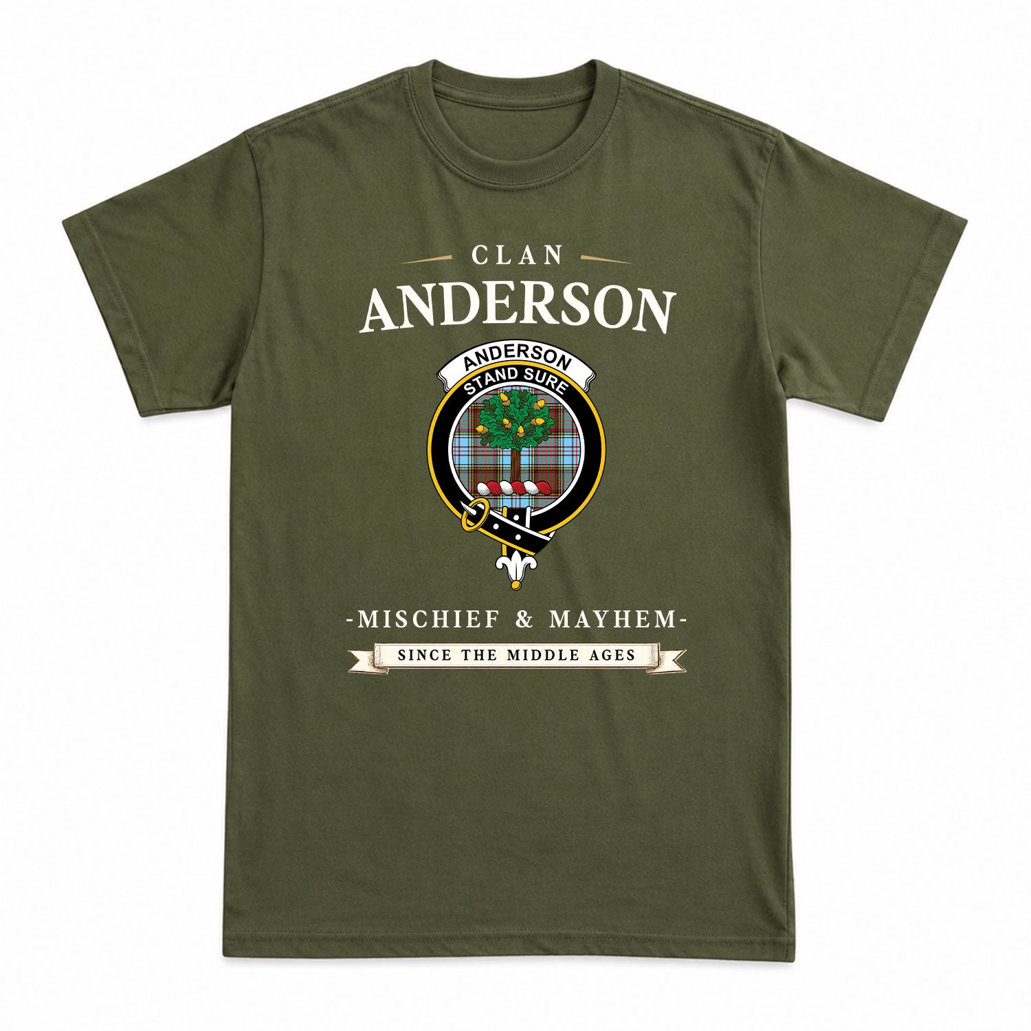 Anderson Ancient Tartan Crest Mischief and Mayhem T-shirt