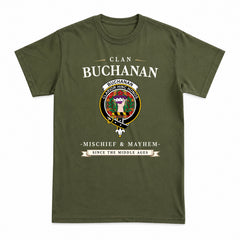 Buchanan Old Sett Tartan Crest Mischief and Mayhem T-shirt