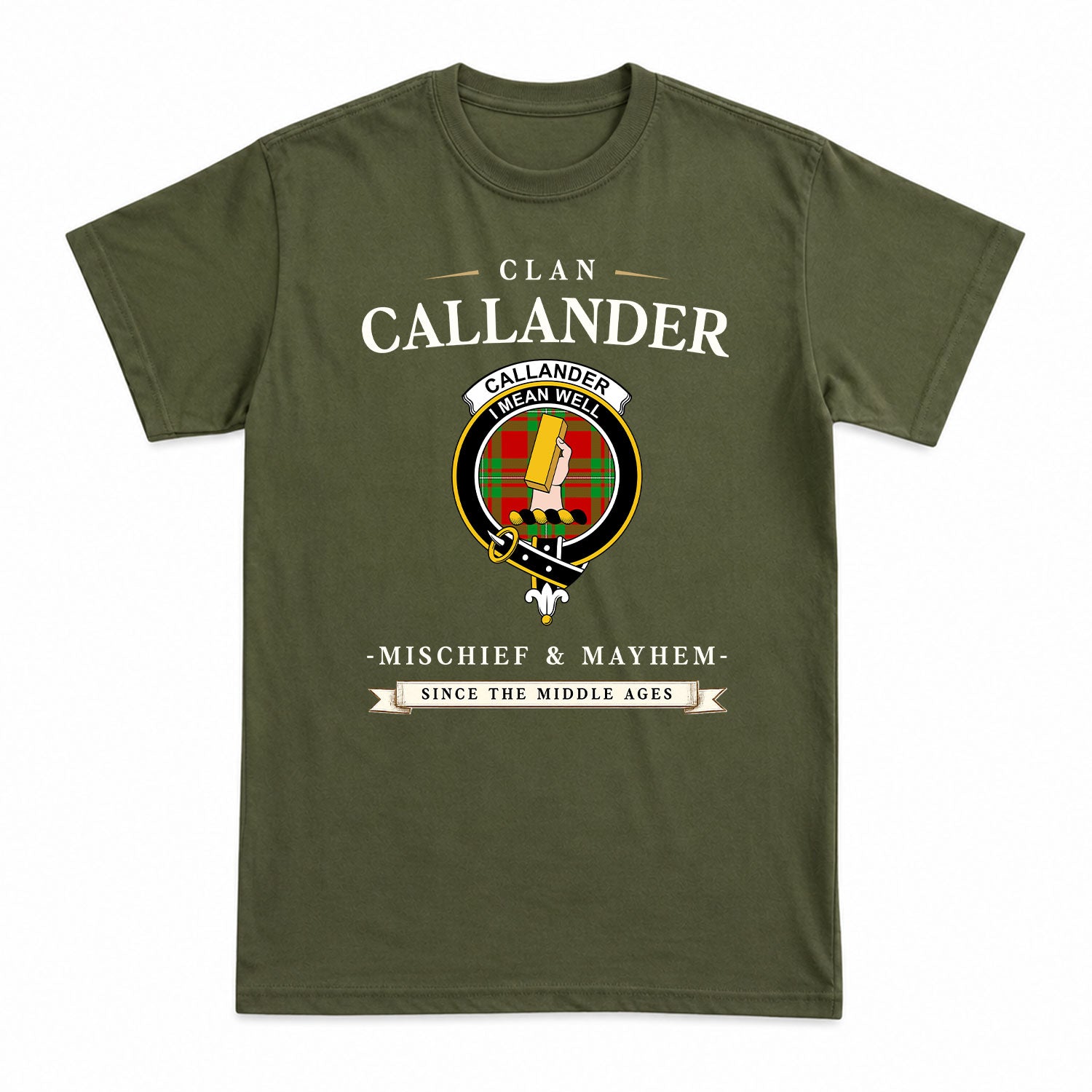 Callander Tartan Crest Mischief and Mayhem T-shirt