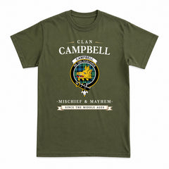 Campbell Ancient 01 Tartan Crest Mischief and Mayhem T-shirt