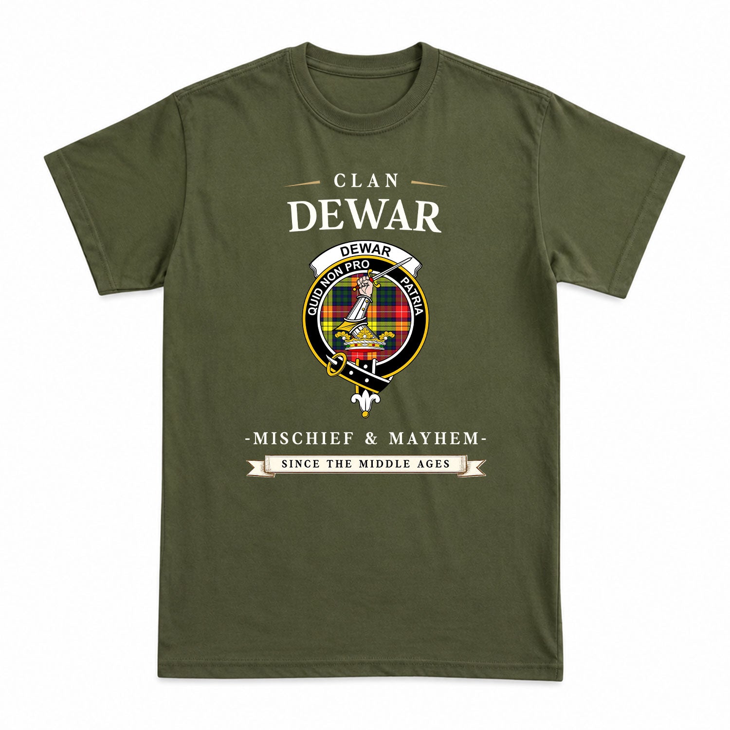 Dewar Tartan Crest Mischief and Mayhem T-shirt