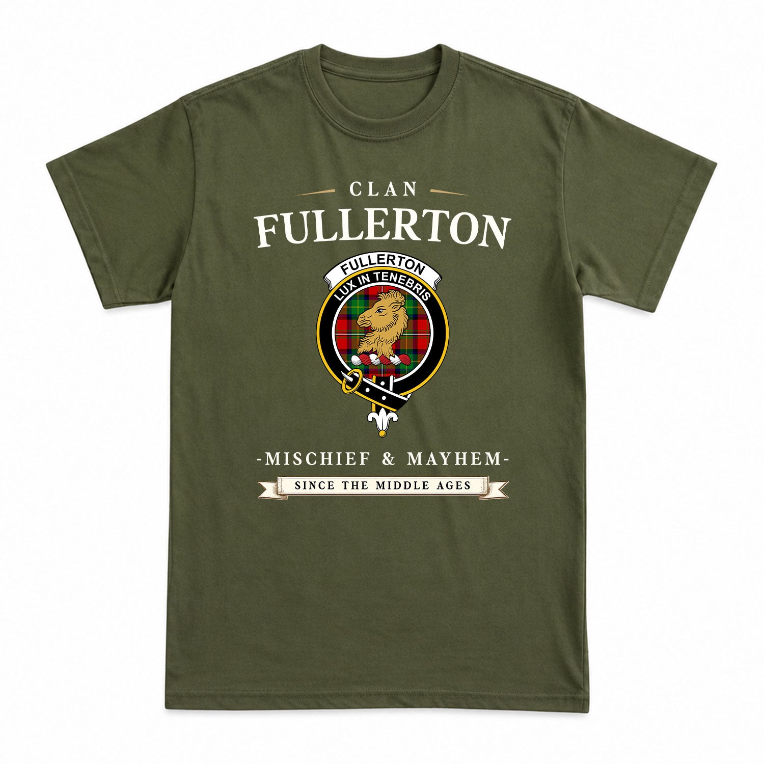 Fullerton Tartan Crest Mischief and Mayhem T-shirt