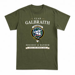 Galbraith Ancient Tartan Crest Mischief and Mayhem T-shirt
