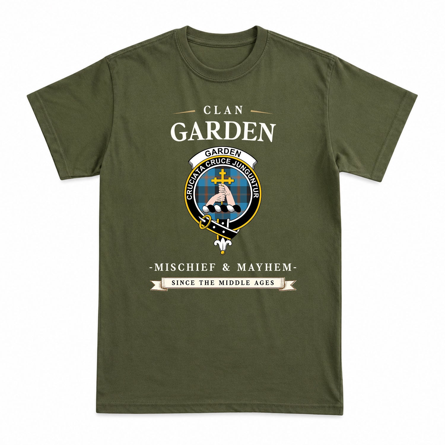 Garden Tartan Crest Mischief and Mayhem T-shirt