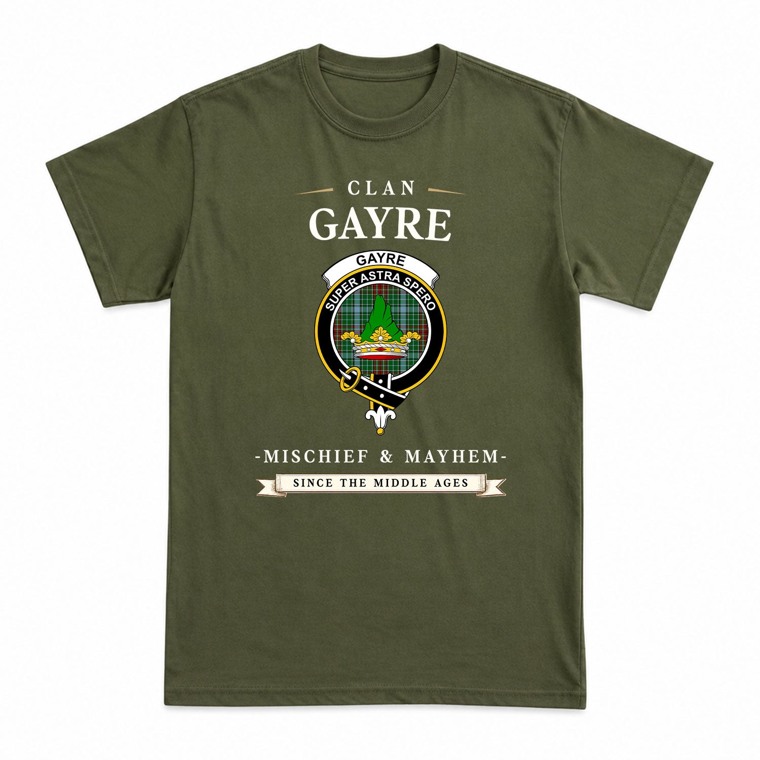 Gayre Tartan Crest Mischief and Mayhem T-shirt