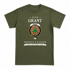Grant Ancient Tartan Crest Mischief and Mayhem T-shirt