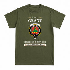 Grant Weathered  Tartan Crest Mischief and Mayhem T-shirt