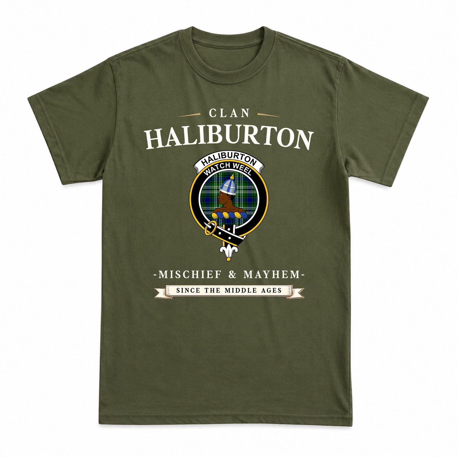 Haliburton Tartan Crest Mischief and Mayhem T-shirt